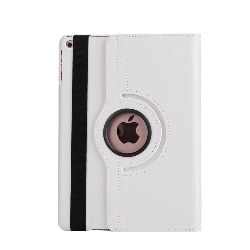 white Для iPad 9,7 Чехол для iPad Air 2 Air Чехол 5 6 5th 6th Generation Funda 360 Вращающийся Кожаный Смарт-Чехол+ пленка+ ручка - Цвет: white