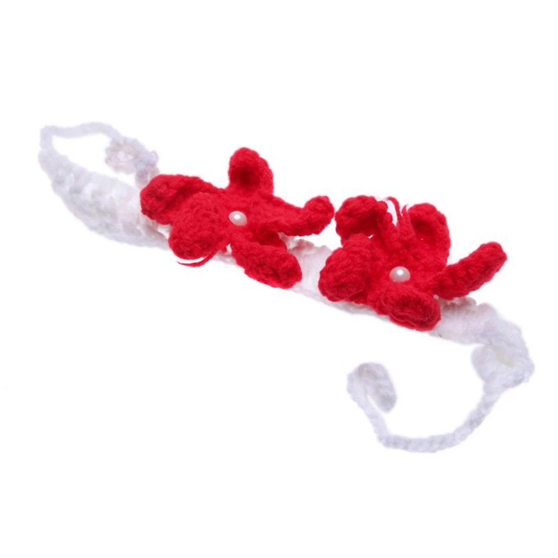Baby Photo Props Infant Mermaid Red Crochet Knitting Costume Soft Adorable Clothes Photography for 0-6 Month Newborn |
