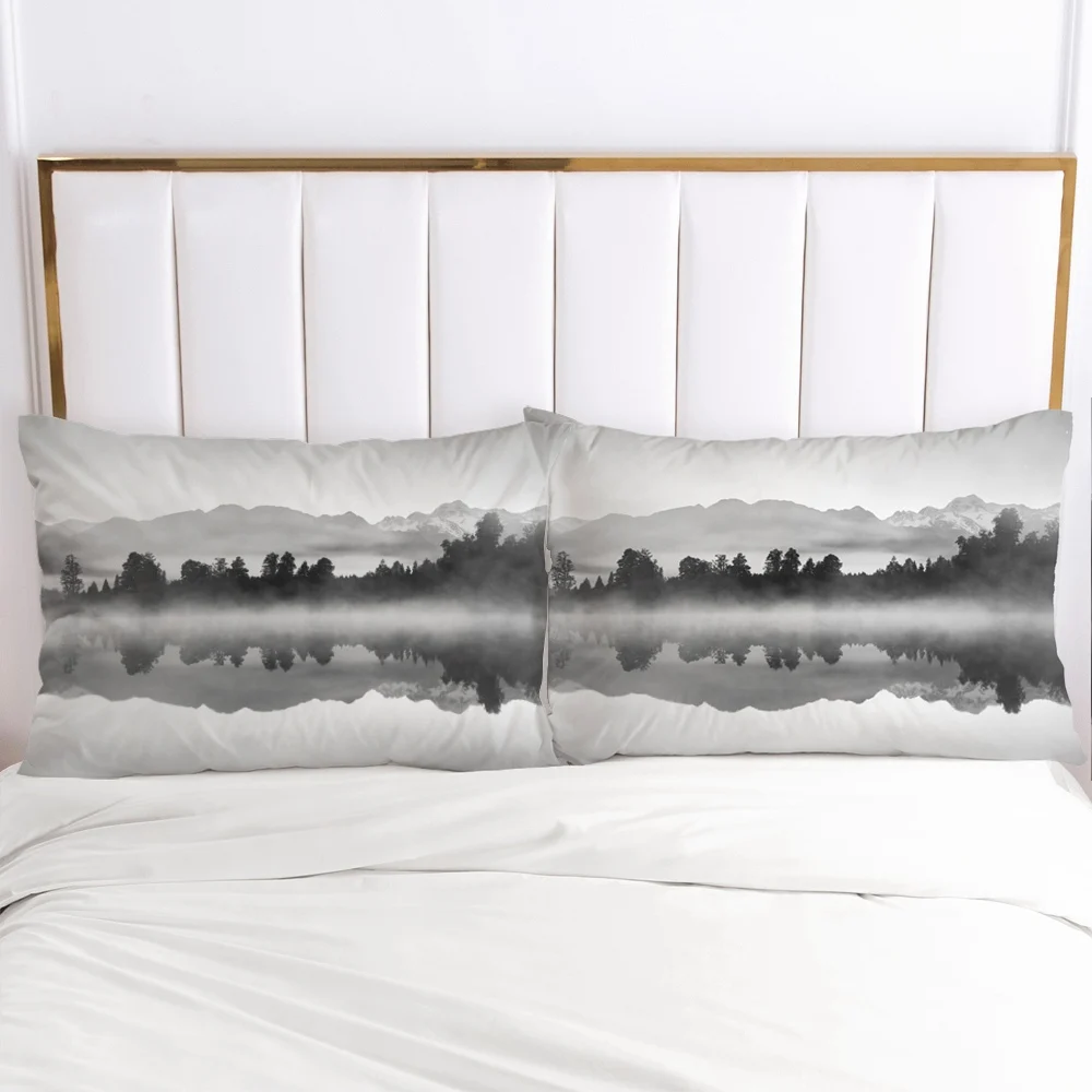 

2PCS Pillowcase 45x45/70x70/80x80/50x75/65x65,3D Pillow Case Custom,Decorative Pillow Cover Bedding Mountain scenery,drop ship