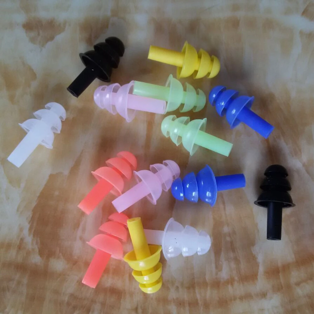 6pairs Protective Silicone Elastic Swimming Reusable Random Color Practical Waterproof Ergonomic Durable Ear Plug | Спорт и