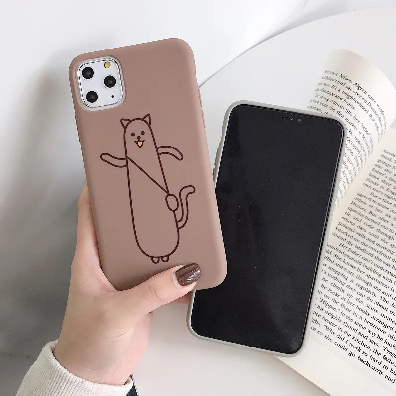 Cute stretch line bear phone case for iPhone 6 7 8Plus XR XS MAX 11Pro 11Promax TPU soft silicone back cover |