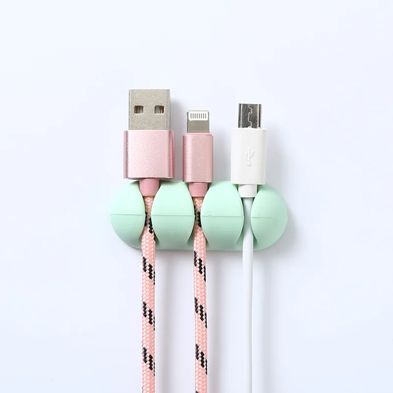 2pc USB Charging Data Cable Winder Silicone Organizer Flexible Cord Management Clips For Mouse Wired Earphone Holder | Дом и сад