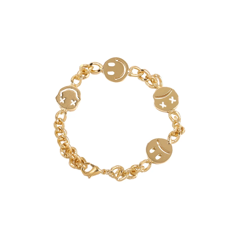 

Golden retro expression bracelet niche design sense simple temperament bracelet for girlfriend holiday gifts