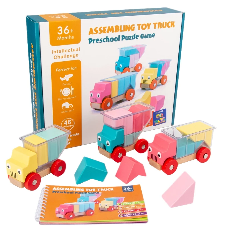 

Деревянный грузовик, загруженный игровой конструктор, Игрушки для раннего развития, интерактивная игра для родителей и детей, обучающие иг...