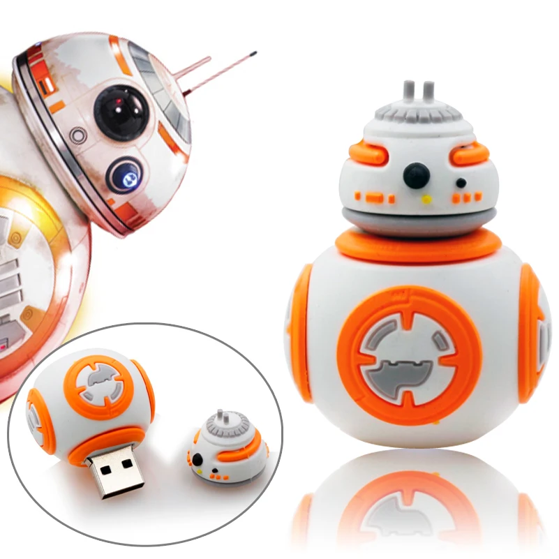 Флеш накопитель Star Wars BB8 USB флеш 2 0 мини 32 ГБ 64 128 Мб|USB флэш-накопители| |