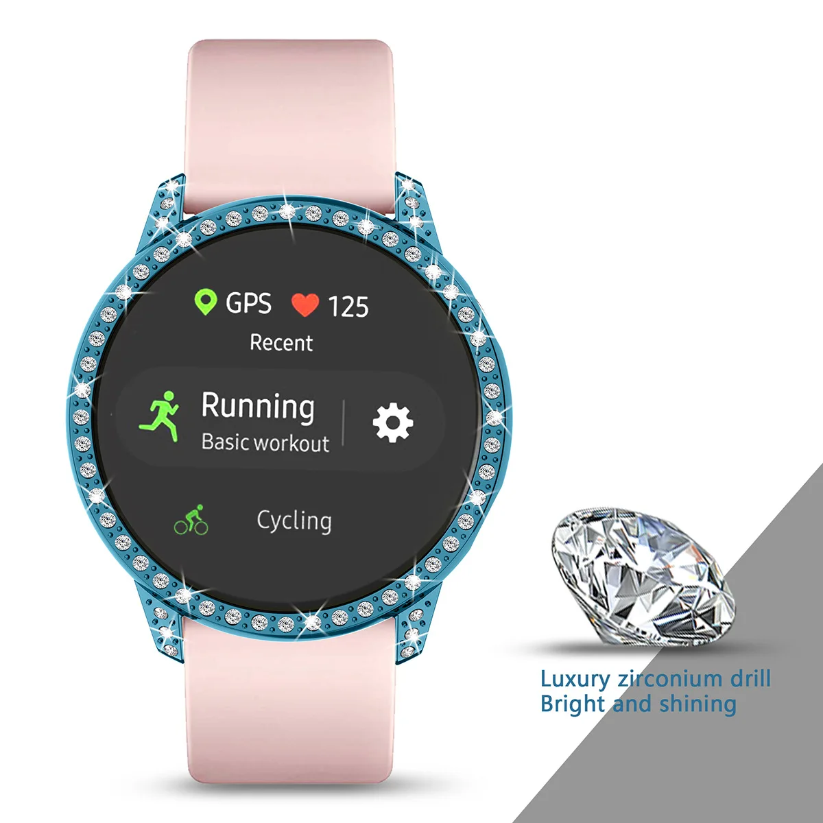 40 мм PC чехол-Бампер Защитный чехол для samsung Galaxy Watch Active для женщин и девушек блестящий чехол для часов с кристаллами