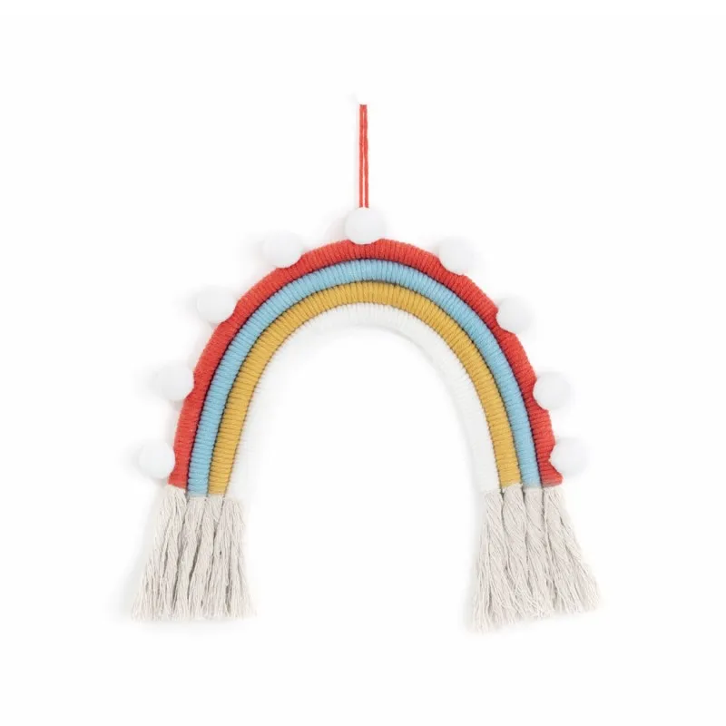 

INS Nordic Weaving Colorful Rainbow Tapestry Ornament Handmade Woven Tassel Decoration Home Wall Hanging Wind Chimes Photo Props