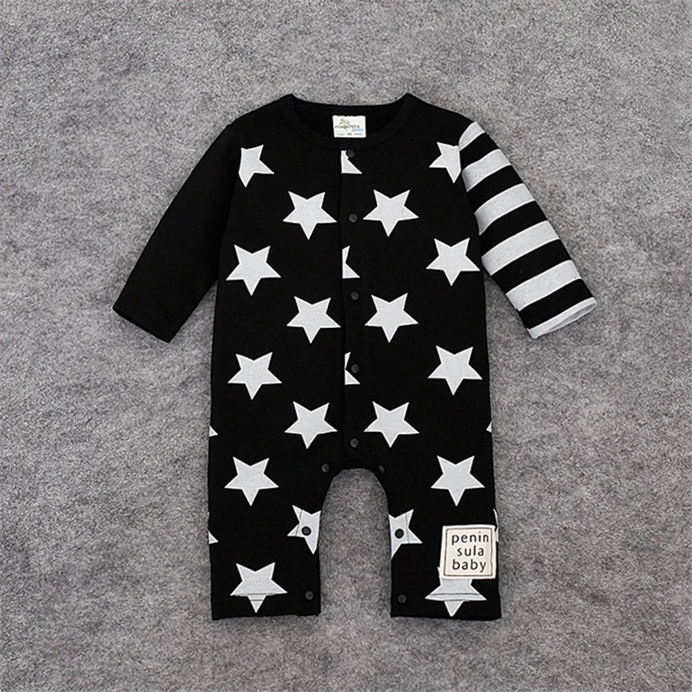 Stars Romper Spring Autumn Fashion Newborn Baby Clothes Infant Boys Girls Rompers Long Sleeve Coveralls Roupas De Bebe Unisex | Детская