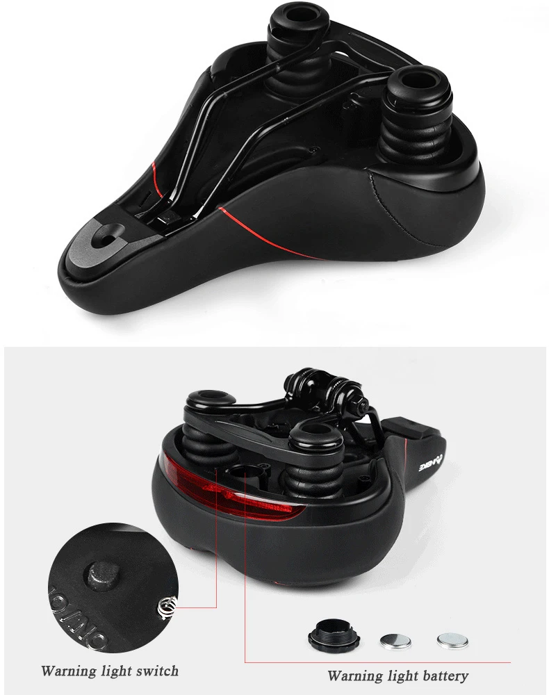 Велосипедное седло с задним фонарем Увеличить MTB Дорожный велосипед Велоспорт