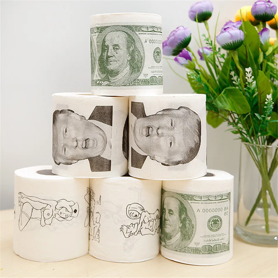 4 Roll Toilet Paper Funny Printed Tissue Prank Pattern Rolling Gift for Home Kitchen | Красота и здоровье