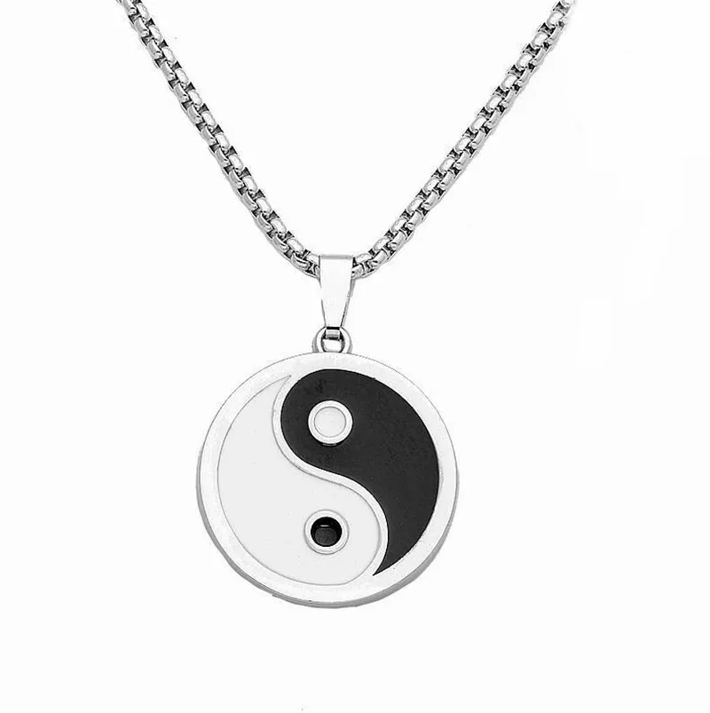 

Chinese Tai Chi Bagua Map Retro Pendant Necklace Women Girls Sweater Chain Gift