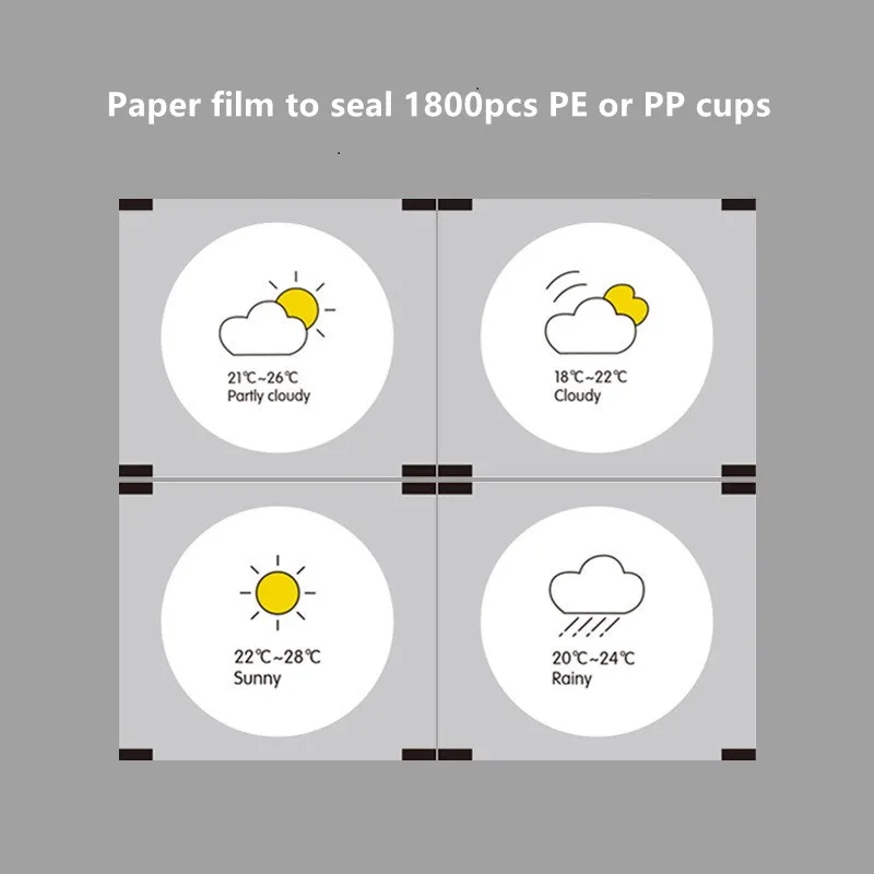 1800 шт. Одноразовых Бумажных пластиковых крышек с мембранной крышкой размер 95 90