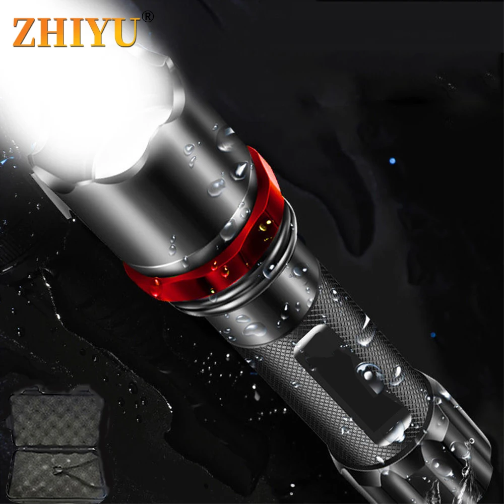 

Портативный светодиодный фонарик ZHIYU T6, фонарик с бусинами, 3 режима освещения, фонарик для кемпинга со встроенным аккумулятором, внешний ак...