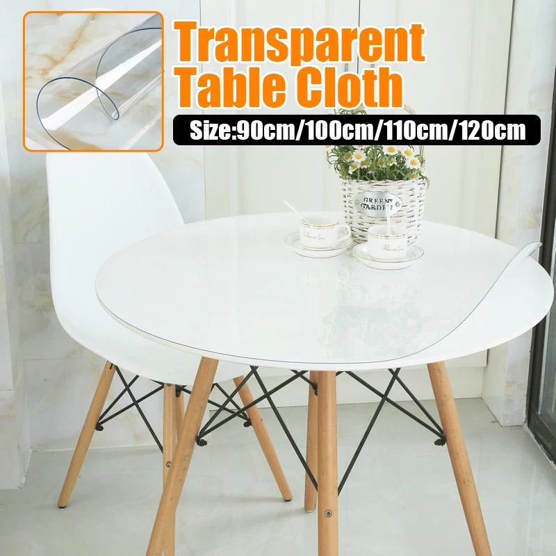 Водонепроницаемая скатерть из ПВХ круглая покрытие для стола прозрачный