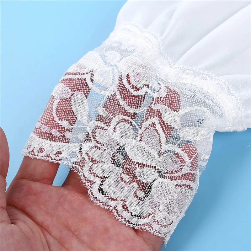1 пара Женские Эластичные Цветочные кружевные края прозрачные шифоновые съемные