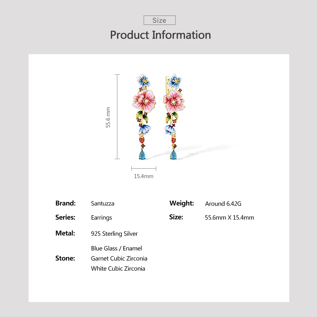 SANTUZZA Серьги-капли из серебра 925