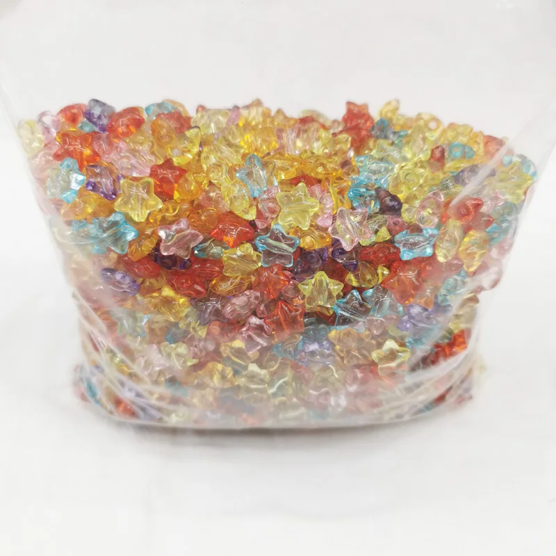 

500gram 10mm 1800pieces diy acrylic transparency star spacer loose beads.beaded for bracelet jewelry making accessories 2021 new