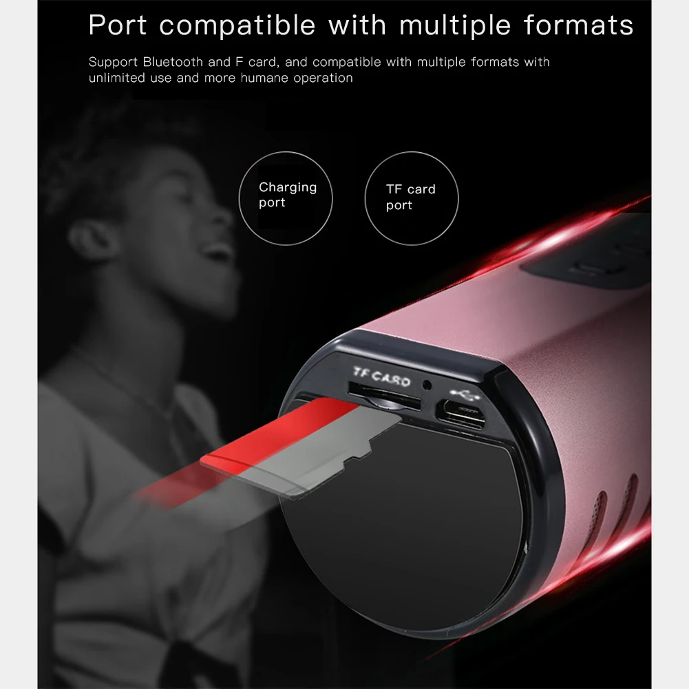 Многофункциональный беспроводной Bluetooth микрофон для караоке двойные колонки