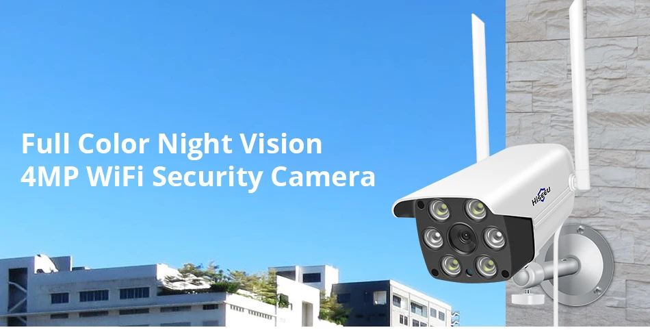 Hiseeu 4MP 2MP IP камера wifi 1080P беспроводная наружная Водонепроницаемая цилиндрическая камера цветная камера ночного видения безопасности P2P Onvif