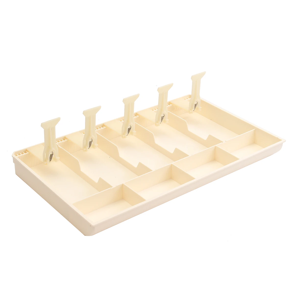 Large 5-Grid Cash Register Insert Tray for Coins and Bills, Cashier Drawer Storage Replacement Organizer image 5