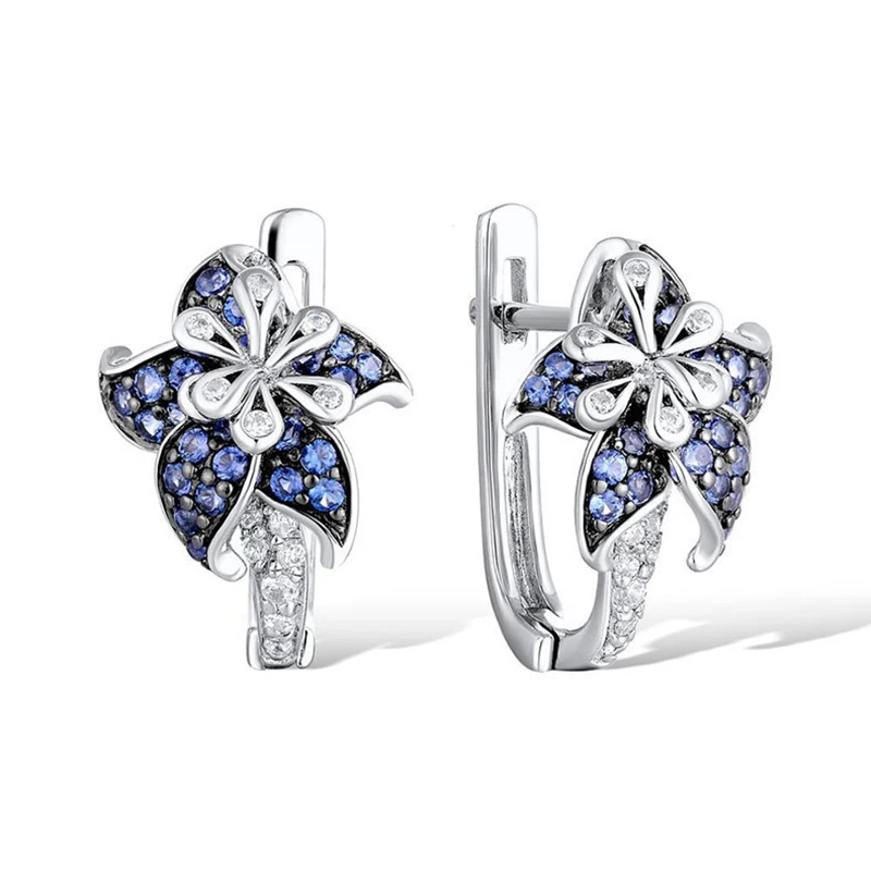 

Flower Fairy Hoop Earrings for Women French Temperament Fashion Classic Jewelry Brincos Feminino Bride Wedding Engaged Earrings