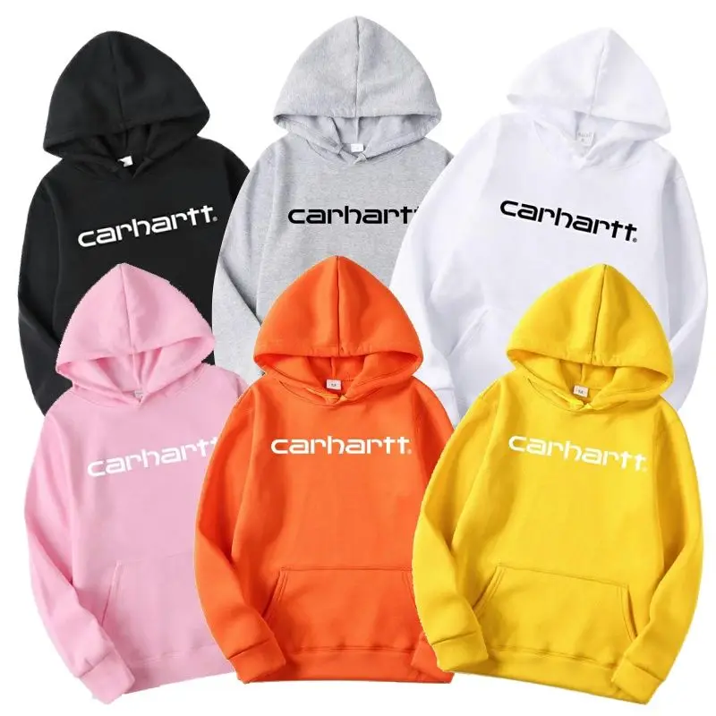 

2021 fall/winter men's and women's hooded sweater couple sportswear solid color casual loose elegant