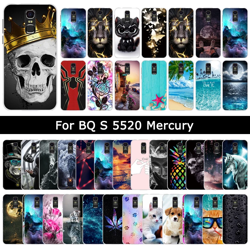 Мягкий силиконовый чехол из ТПУ для BQ Mobile BQS 5520 Mercury задняя крышка с милым рисунком
