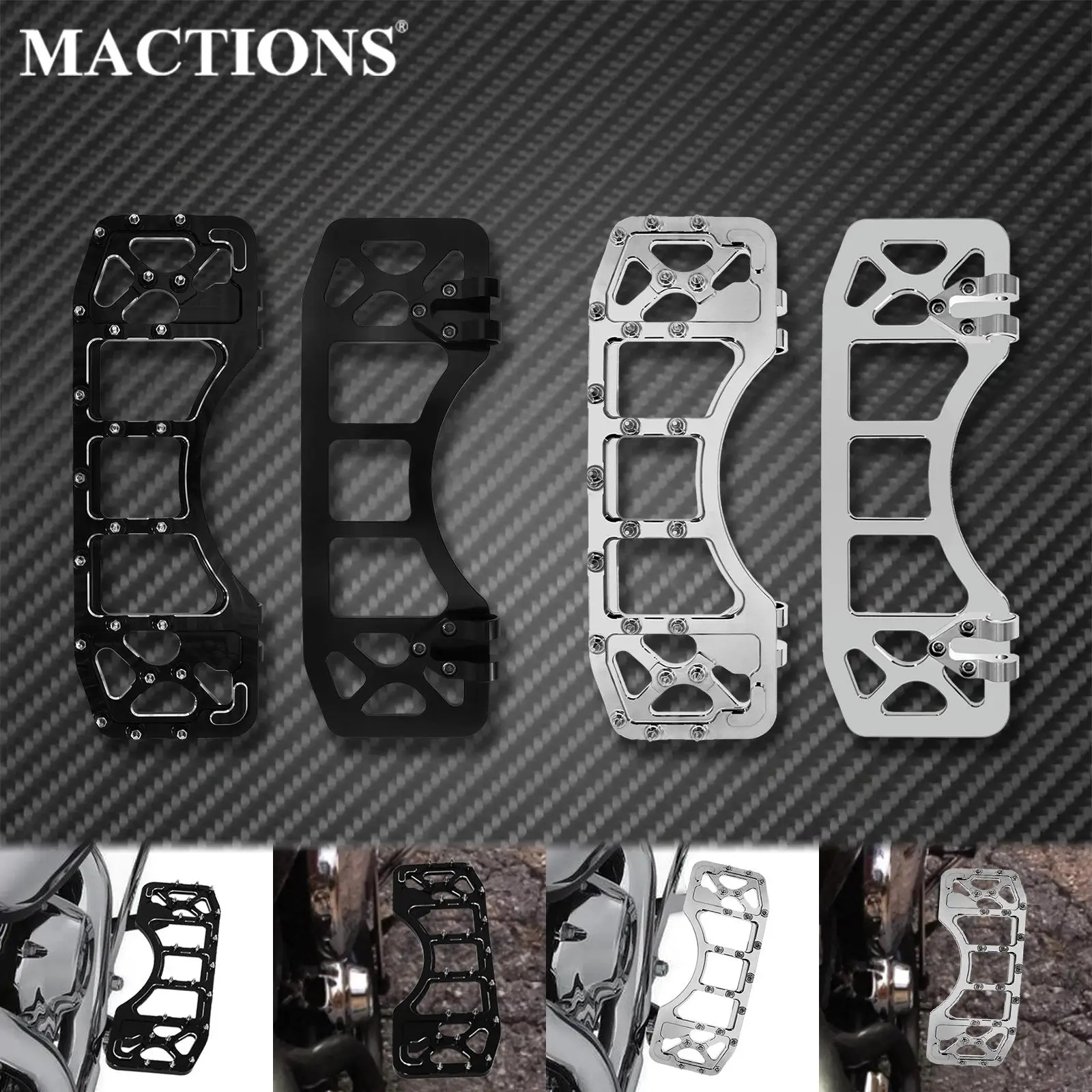 

Motorcycle Front Driver Floorboards Stretched Wide Footpegs Footrest Pedal For Harley Touring Softail Dyna Road Glide FLST FLT