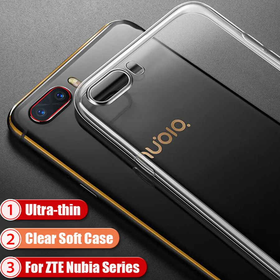 Прозрачный мягкий чехол из ТПУ для ZTE Red Magic Nubia Z18 Z17 Z11 Max Mini MiniS N2 N3 M2 Lite V18 Z17s