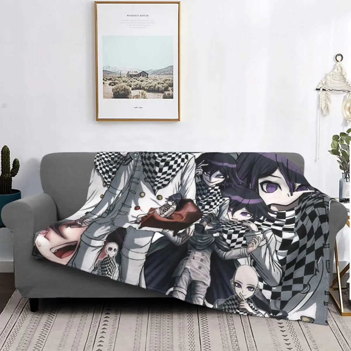 

Manta de zona de Kokichi, cubrecama a cuadros, cobertor de cama, manta doble, pickick