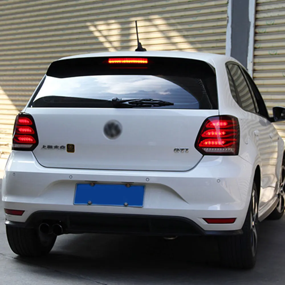 Светодиодный фонарь светильник s в сборе для VW Polo 2011- светодиодный задний фонарь стоп-сигнал заднего хода светильник беспроводной сзади Резервное копирование лампа DRL для хвостовой части автомобиля светильник s