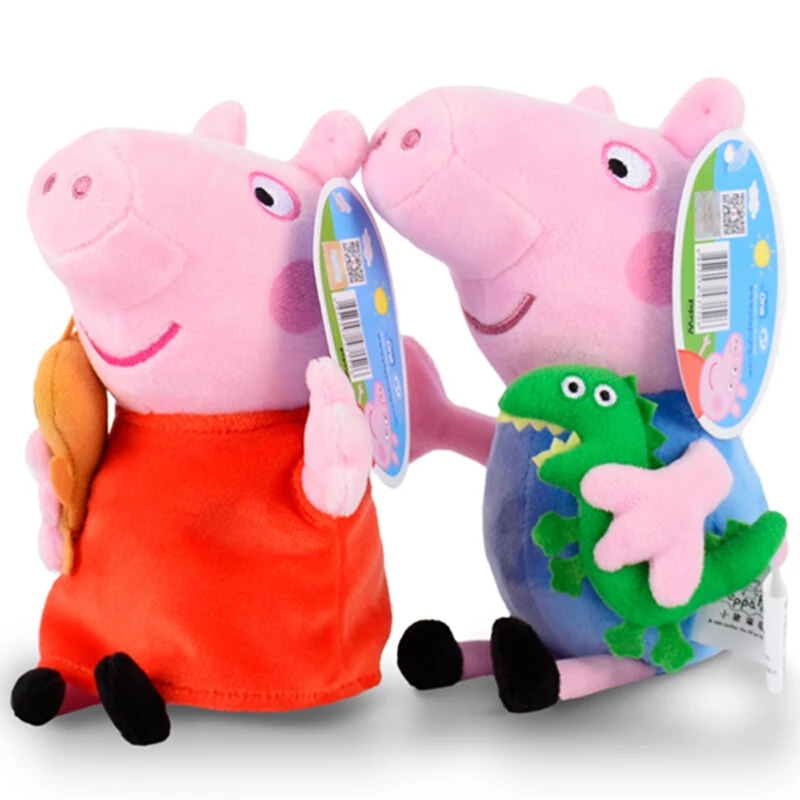 Оригинальная коробка! 2 шт./компл. 19 см из натуральной Peppa Pig Мягкие плюшевые