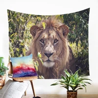 3d wall hangings high quality fabric on the wall domineering lion patttern tapestry modern home decoration farmhouse decor