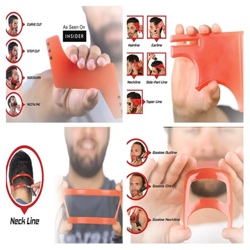 

Men's Beard Combs Neck Hair Line Guide Shaping Styling Template Comb Trim Beards Salon Home Use