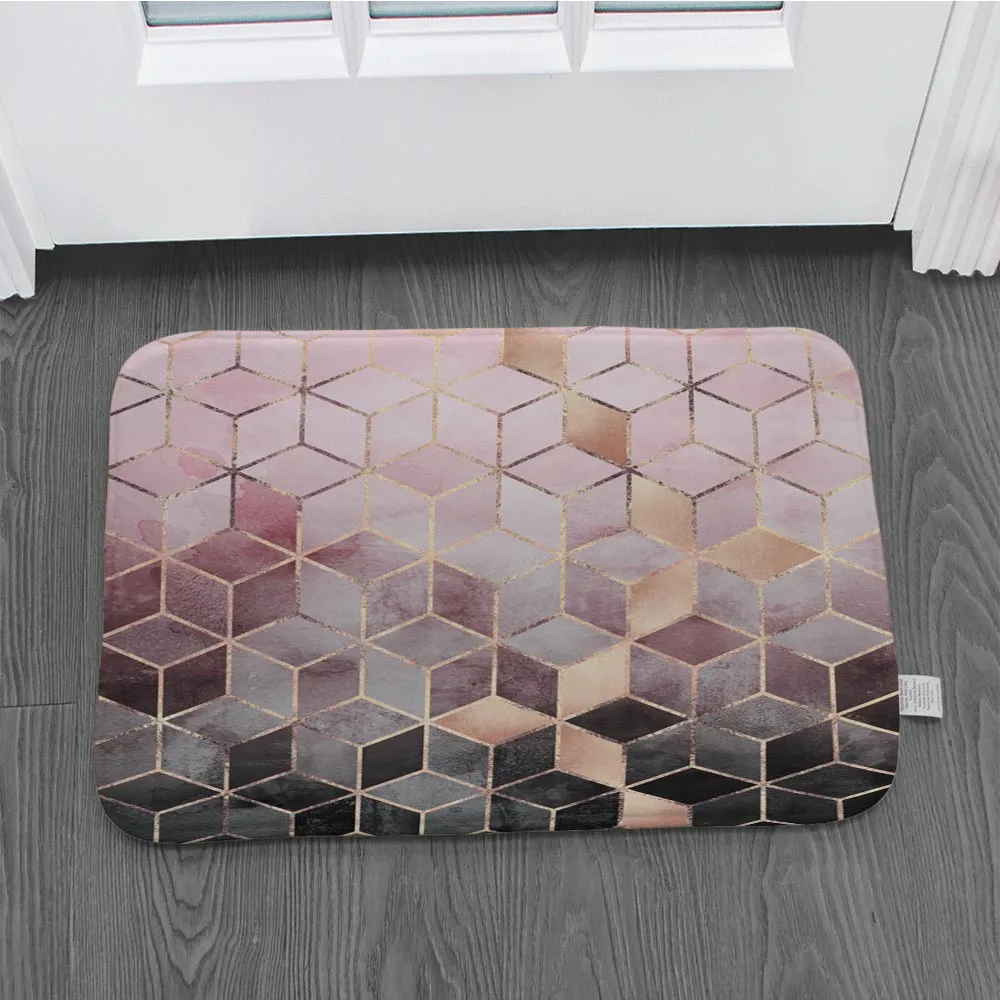 Нескользящий коврик с геометрическим узором 6 размеров дверной напольный для