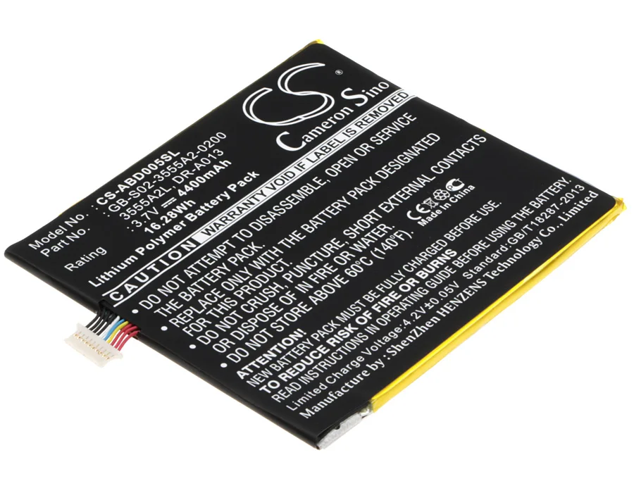 Аккумулятор Cameron Sino 4400 мАч для Amazon D01400 kindle Fire 3555A2L DR-A013 E3GU111L2002 60qp01 | Электроника