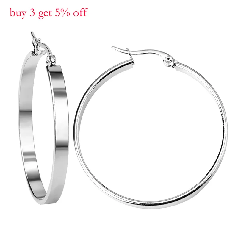 Большие серьги кольца LUXUKISSKIDS рождественские золотистые/стальные из нержавеющей