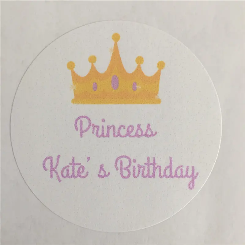 sticker255 100 шт. пользовательские принцесса день рождения клейкая наклейка персонализированные имя и подарок на свидание печать украшения этикетки - Цвет: sticker255