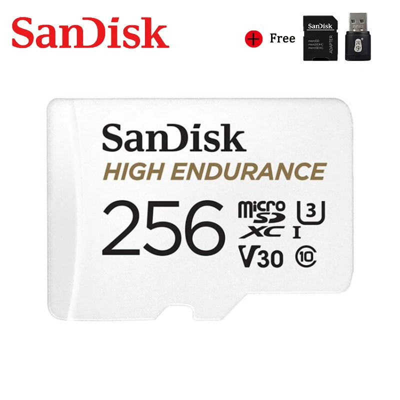 SanDisk HIGH ENDURANCE Micro SD 128GB 64GB 32GB 256GB Microsd Memory Card U3 V30 4K Flash MicroSD Card for Monitor Video Car DVR