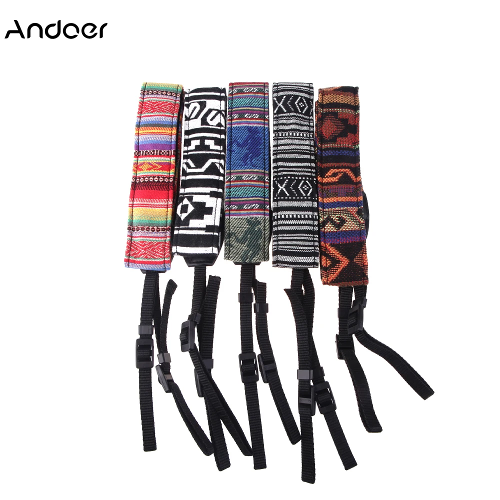 Andoer фото DLSR Ретро стиль холст красочный узор камера плечо Шея стропа ручной