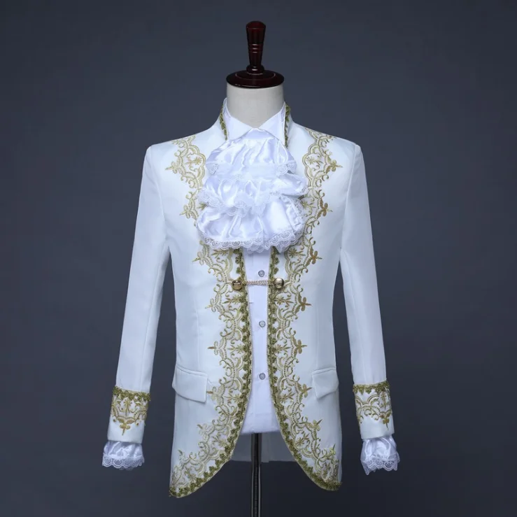 Deluxe Medieval Victorian Costume For Men Stage Theatre Cosplay Royal Outfit Male Carnival Blue Red Plus Size |