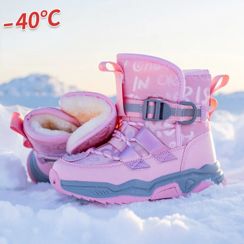 Зимние Нескользящие водонепроницаемые теплые меховые сапоги, детская пушистая обувь, детская обувь для детей, кроссовки, повседневная обув... от AliExpress WW