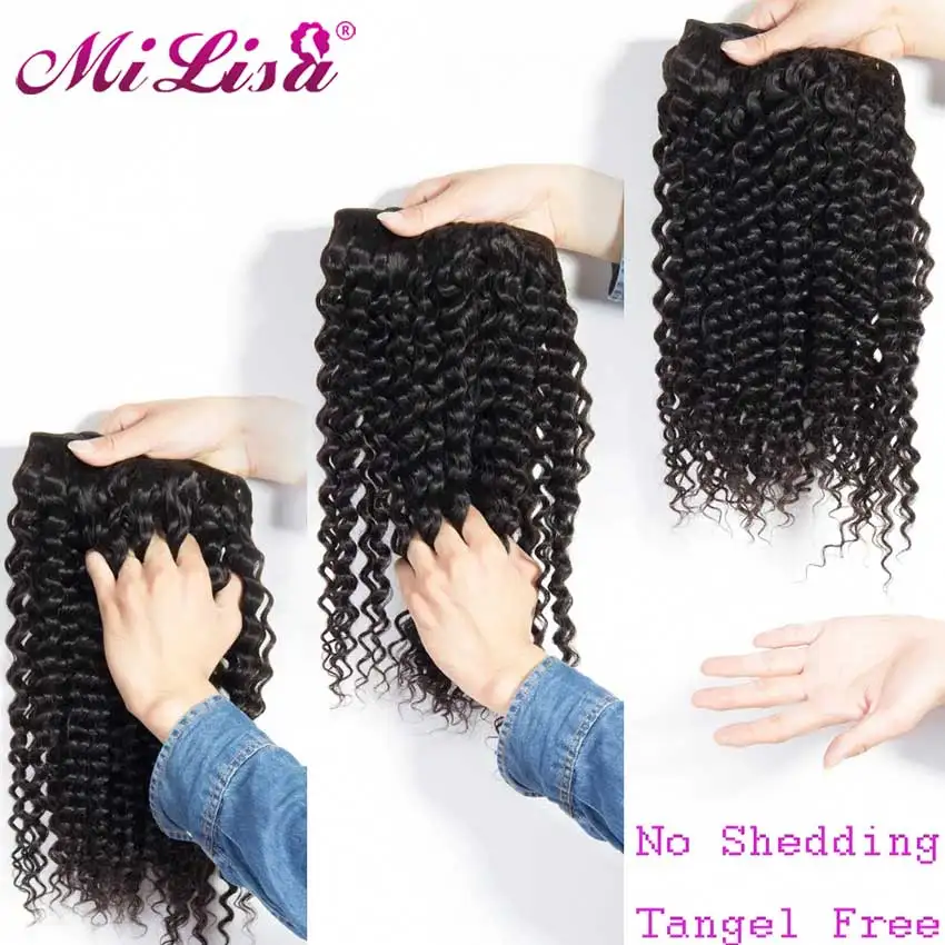 Deep Wave Bundles 30 Inch Brazilian Curly Hair Natural Human Weave No Shedding Remy Extensions | Шиньоны и парики