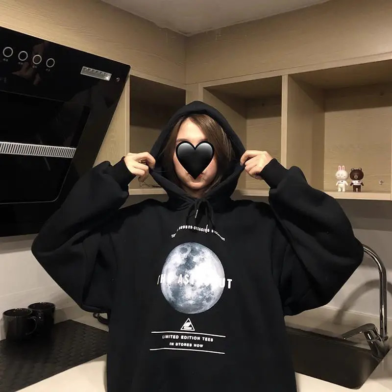 

Autumn and winter women's super Dalian Hoodie and velvet size Sweatshirt Korean Pullover Street women's top