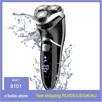 usb rechargeable razor men electric shaver 3 blades portable beard trimmer lcd display shaving machine for sideburns face
