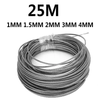 1m 5m 10m15m 20m25m stainless steel wire rope 7x7 diameter 11 52mm structure cable fishing lifting cable clothesline