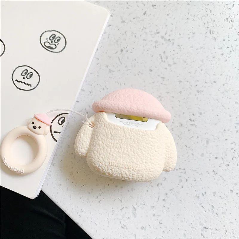 3D милые животные Пудель игрушка "Щенок" чехол для наушников для Apple Airpods 1/2 прекрасный силиконовый защитный чехол для наушников Аксессуары