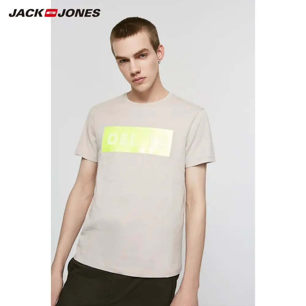 Мужская мода JackJones футболка с короткими рукавами и круглым вырезом из 100% хлопка