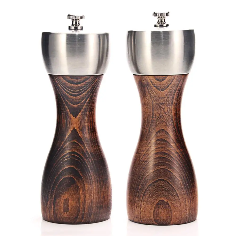 

Wood Salt and Pepper Grinder - Wooden Mills, Gourmet Precision Mechanisms Premium Sea & Peppercorns