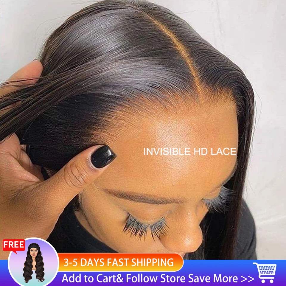 Straight Lace Front Wig 13x4 13x6 HD Lace Frontal Wig 30 Inch 40 Inch Lace Front Human Hair Wigs For Women Transparent Lace Wigs